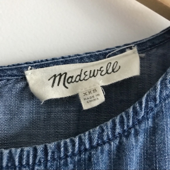 Madewell Tiered Chambray Top w Back button Closure - Picture 7 of 8